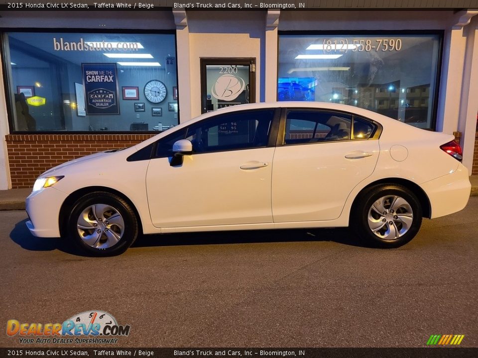 2015 Honda Civic LX Sedan Taffeta White / Beige Photo #1