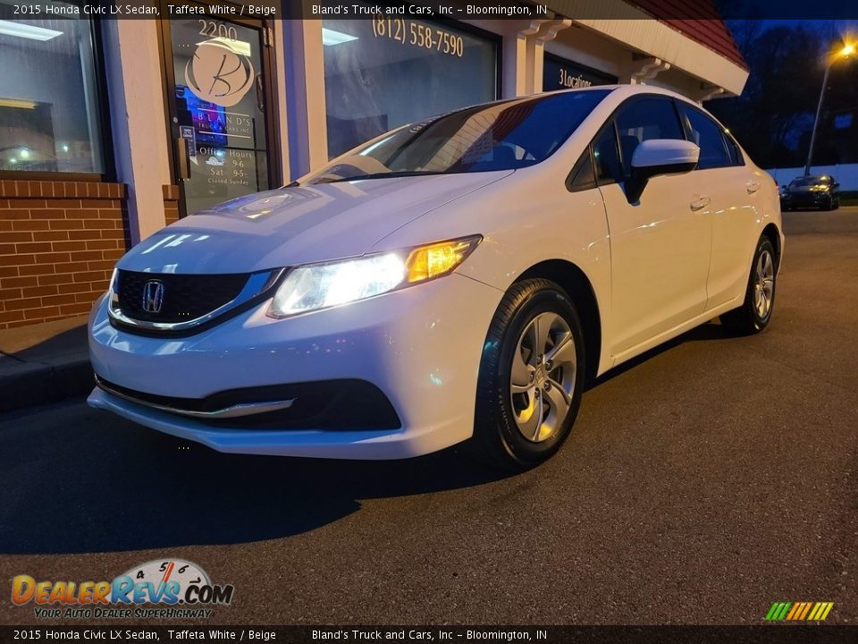 2015 Honda Civic LX Sedan Taffeta White / Beige Photo #2