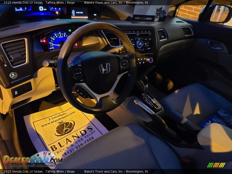 2015 Honda Civic LX Sedan Taffeta White / Beige Photo #8