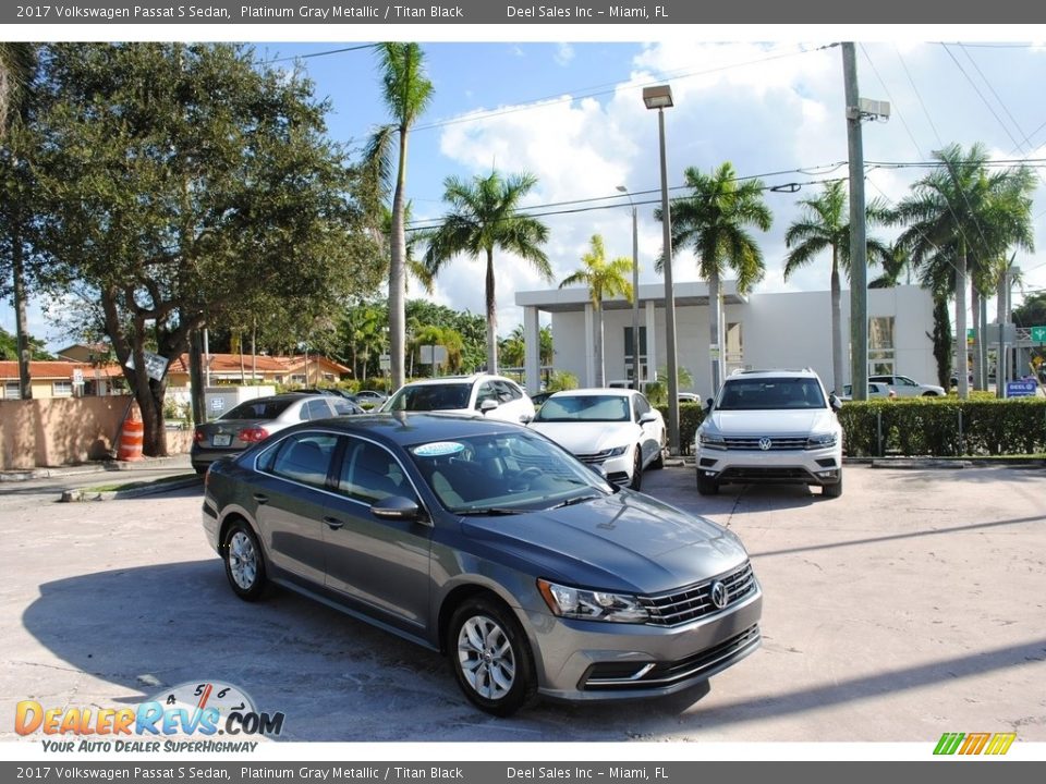 2017 Volkswagen Passat S Sedan Platinum Gray Metallic / Titan Black Photo #1