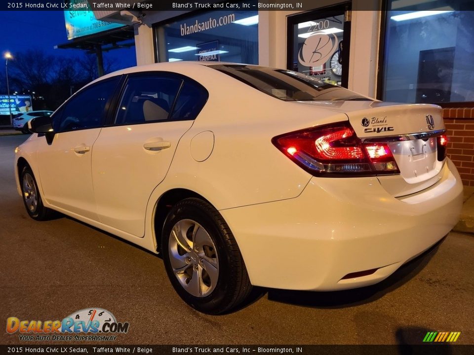 2015 Honda Civic LX Sedan Taffeta White / Beige Photo #23