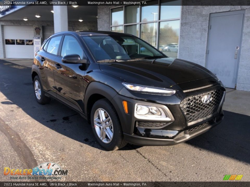 2021 Hyundai Kona SE AWD Ultra Black / Black Photo #1