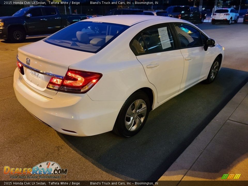 2015 Honda Civic LX Sedan Taffeta White / Beige Photo #27