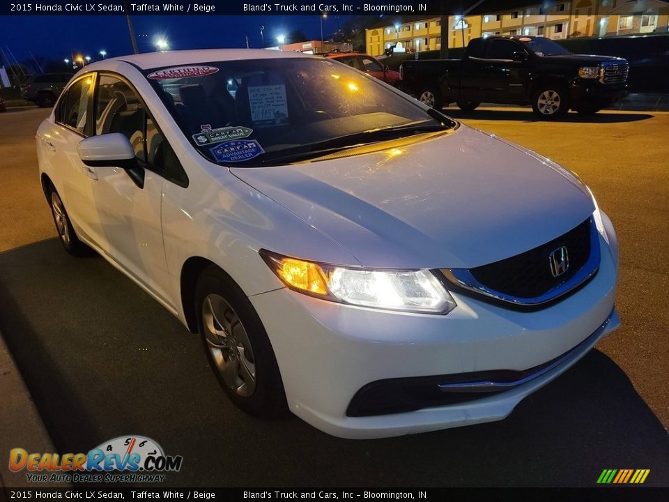 2015 Honda Civic LX Sedan Taffeta White / Beige Photo #34