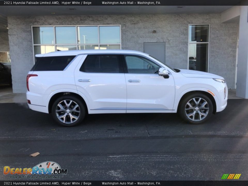 2021 Hyundai Palisade Limited AWD Hyper White / Beige Photo #2