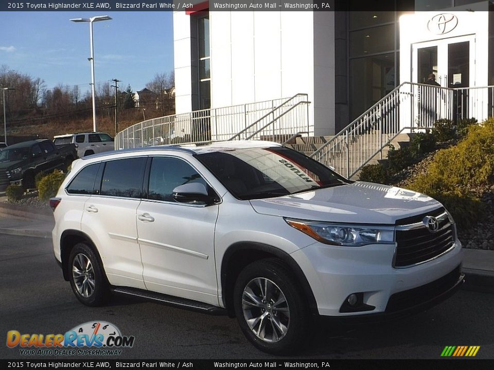 2015 Toyota Highlander XLE AWD Blizzard Pearl White / Ash Photo #1