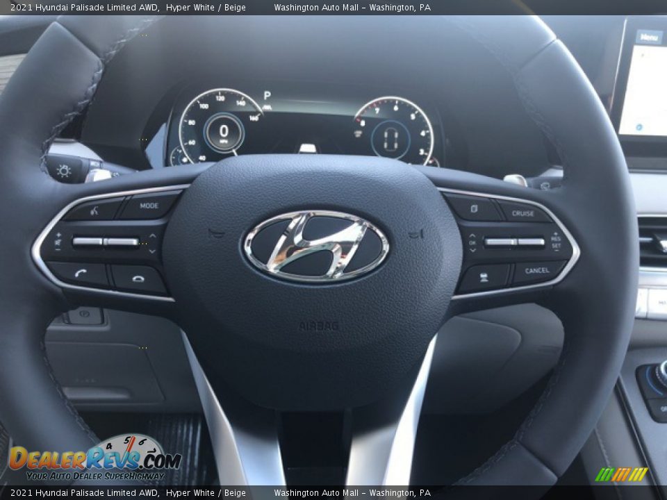 2021 Hyundai Palisade Limited AWD Hyper White / Beige Photo #9