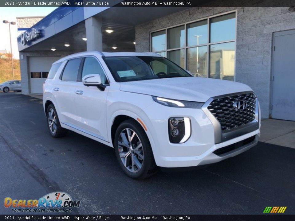 2021 Hyundai Palisade Limited AWD Hyper White / Beige Photo #1