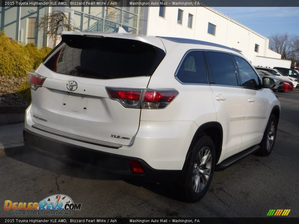 2015 Toyota Highlander XLE AWD Blizzard Pearl White / Ash Photo #15