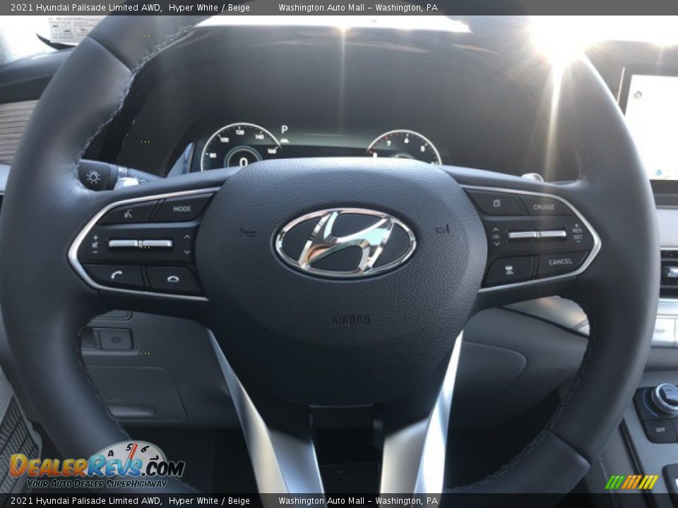 2021 Hyundai Palisade Limited AWD Hyper White / Beige Photo #11