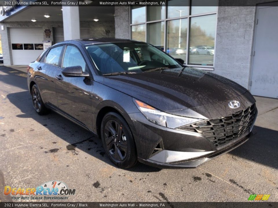 2021 Hyundai Elantra SEL Portofino Gray / Black Photo #1