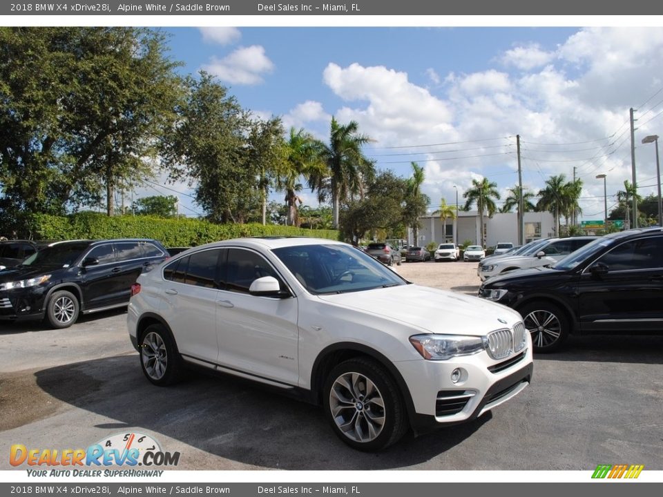 2018 BMW X4 xDrive28i Alpine White / Saddle Brown Photo #1