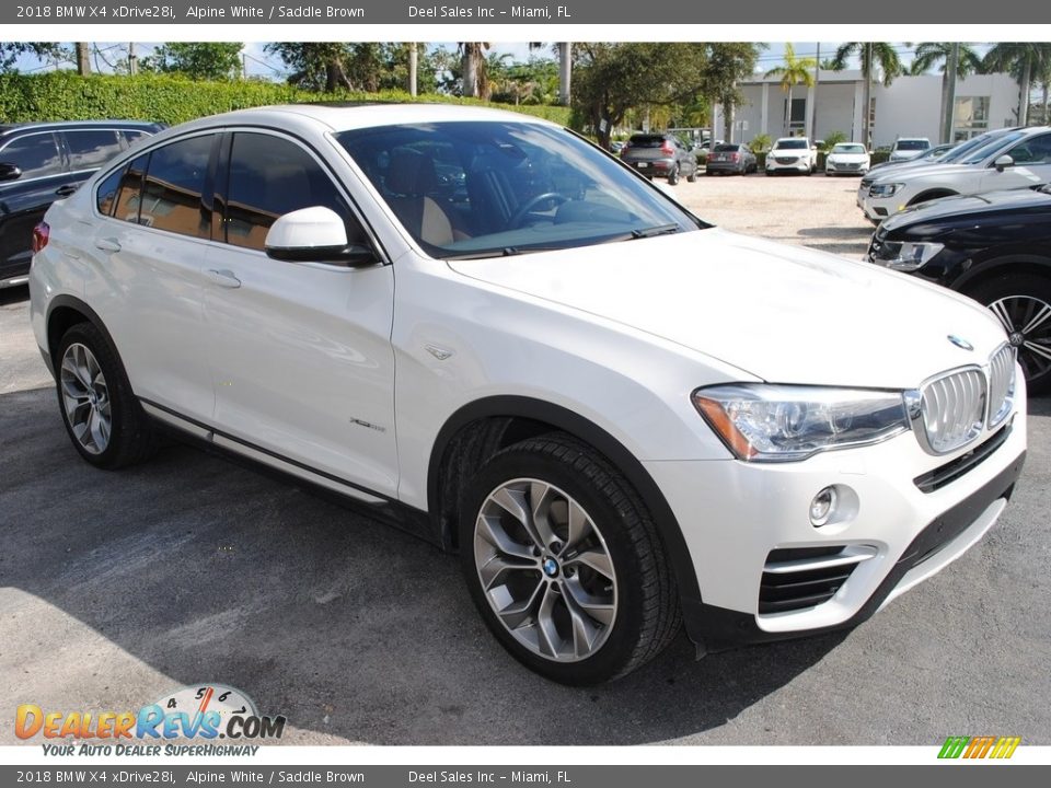 2018 BMW X4 xDrive28i Alpine White / Saddle Brown Photo #2