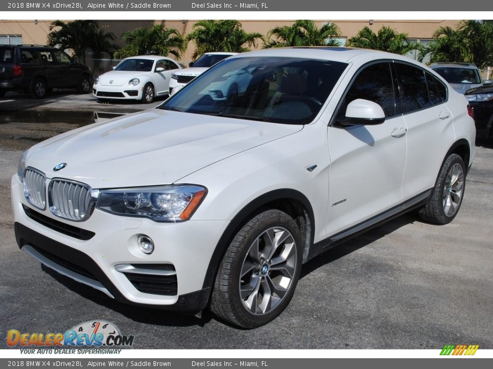2018 BMW X4 xDrive28i Alpine White / Saddle Brown Photo #4