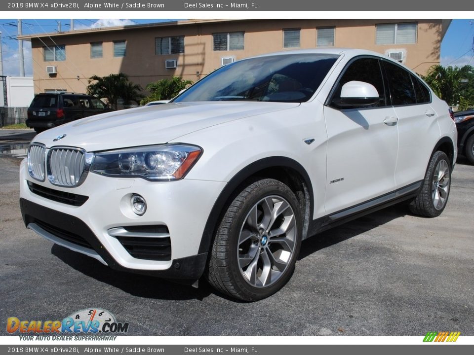 2018 BMW X4 xDrive28i Alpine White / Saddle Brown Photo #5