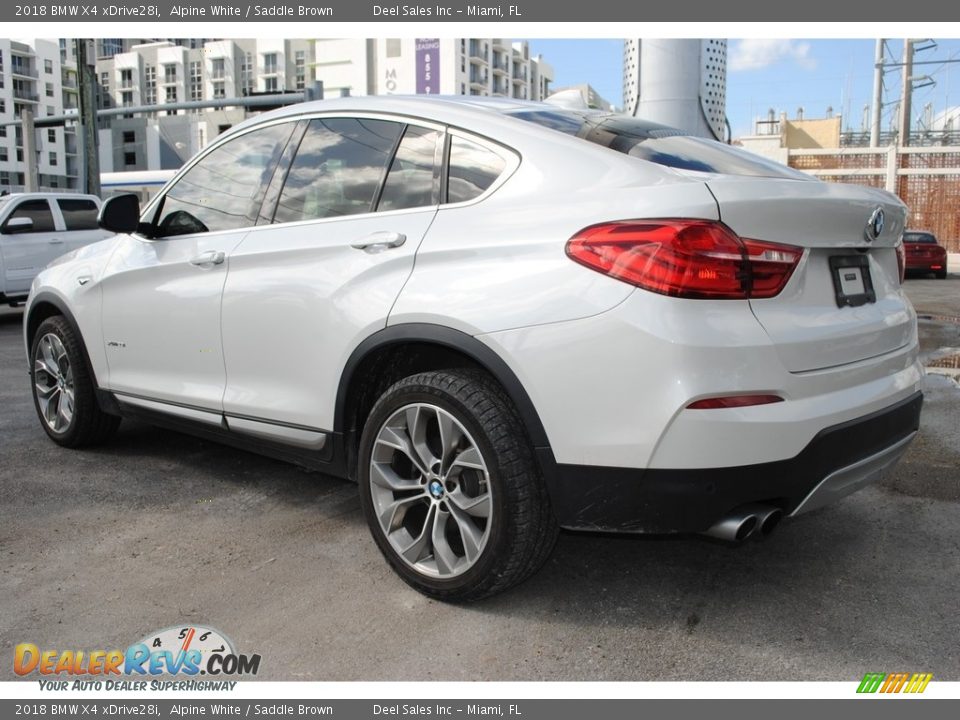 2018 BMW X4 xDrive28i Alpine White / Saddle Brown Photo #7