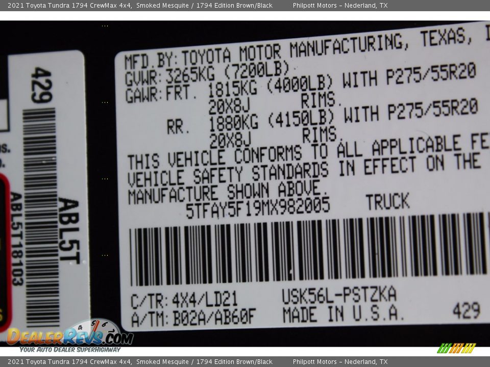 2021 Toyota Tundra 1794 CrewMax 4x4 Smoked Mesquite / 1794 Edition Brown/Black Photo #25
