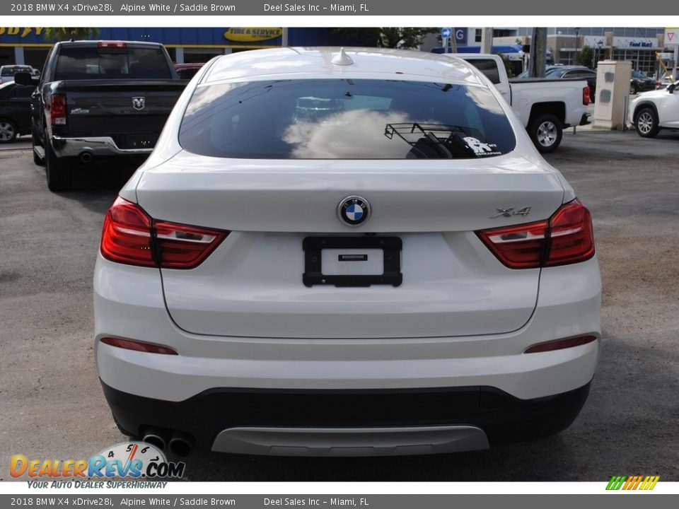 2018 BMW X4 xDrive28i Alpine White / Saddle Brown Photo #8