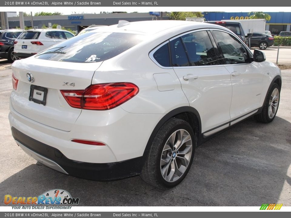 2018 BMW X4 xDrive28i Alpine White / Saddle Brown Photo #9