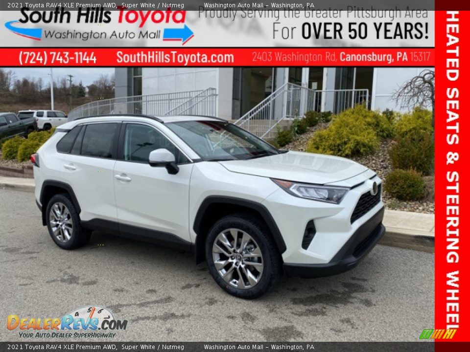 2021 Toyota RAV4 XLE Premium AWD Super White / Nutmeg Photo #1
