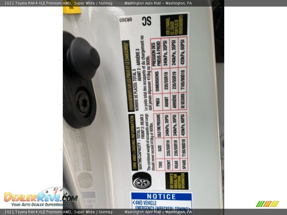 2021 Toyota RAV4 XLE Premium AWD Super White / Nutmeg Photo #33