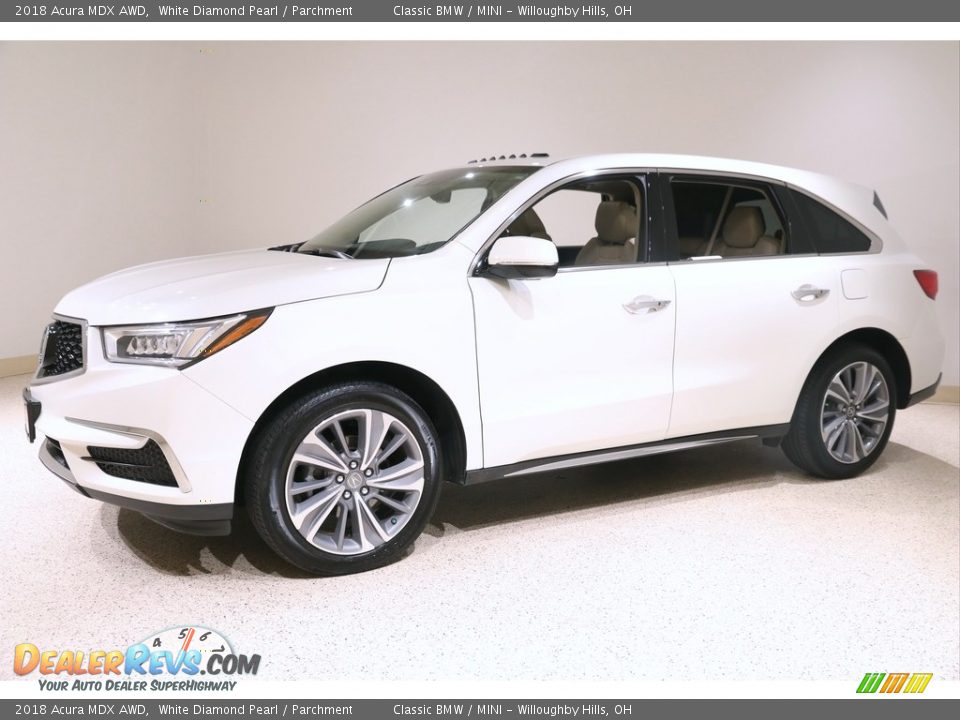 2018 Acura MDX AWD White Diamond Pearl / Parchment Photo #3