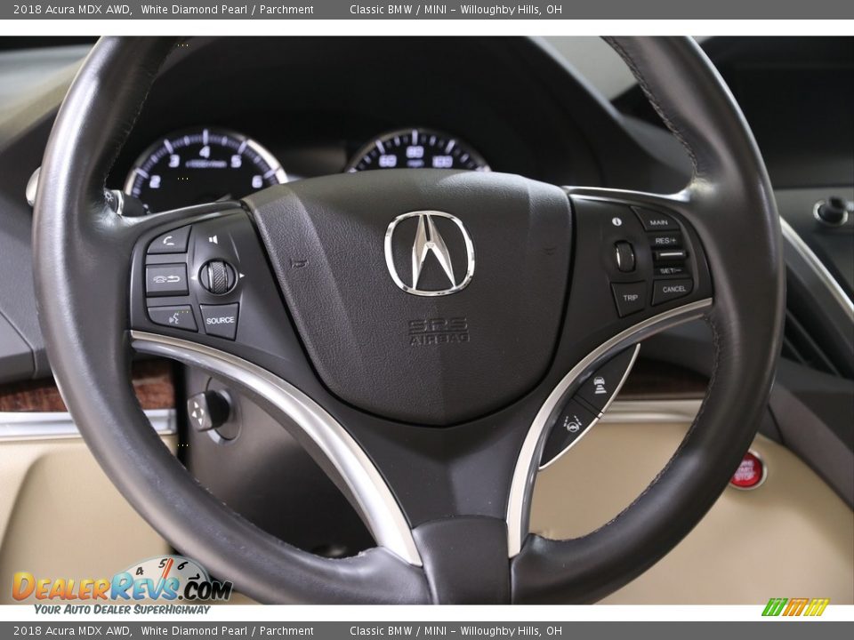 2018 Acura MDX AWD White Diamond Pearl / Parchment Photo #7