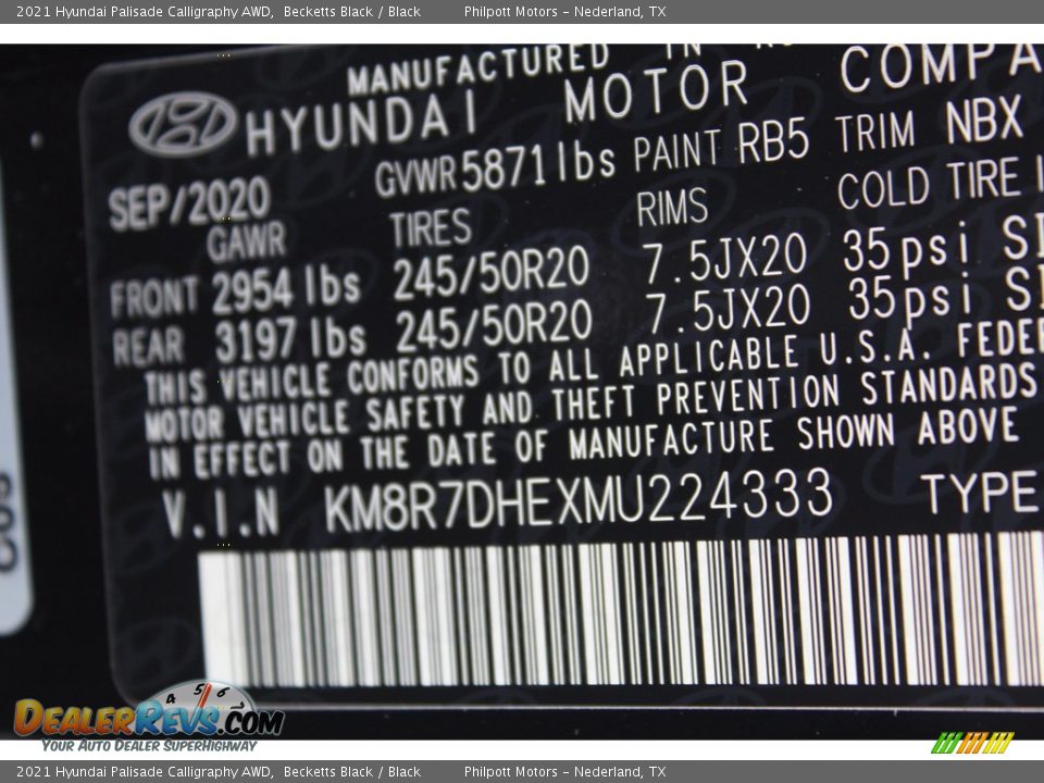 2021 Hyundai Palisade Calligraphy AWD Becketts Black / Black Photo #25