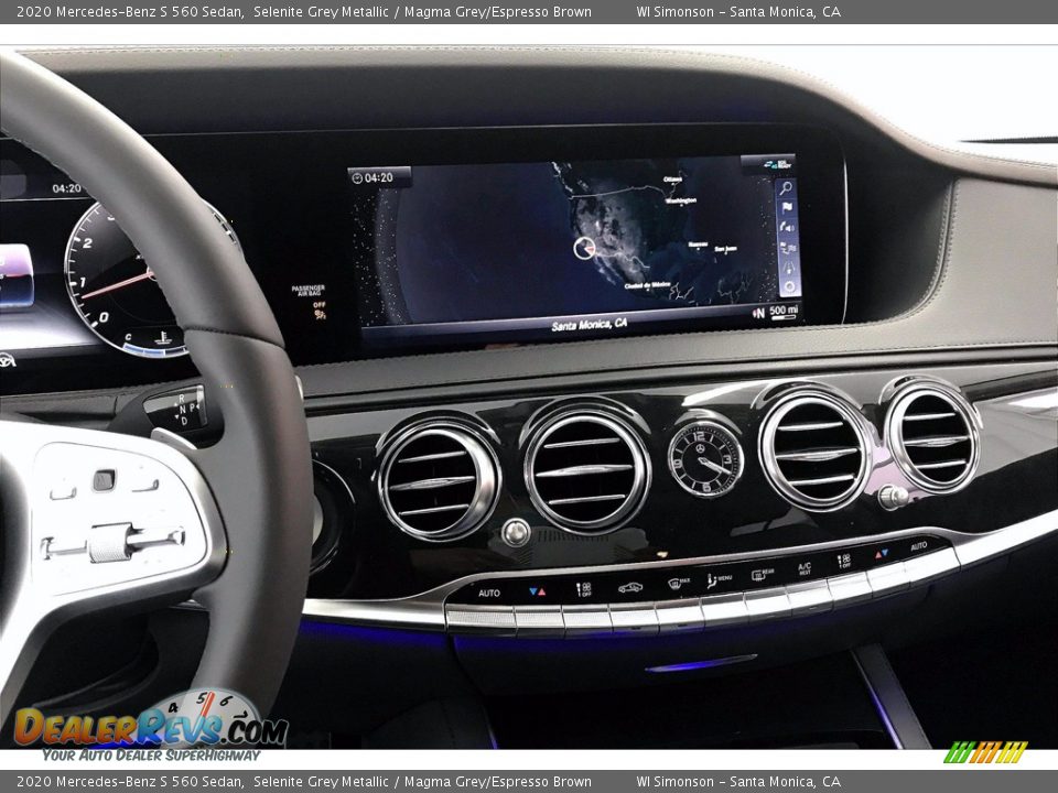 2020 Mercedes-Benz S 560 Sedan Selenite Grey Metallic / Magma Grey/Espresso Brown Photo #6