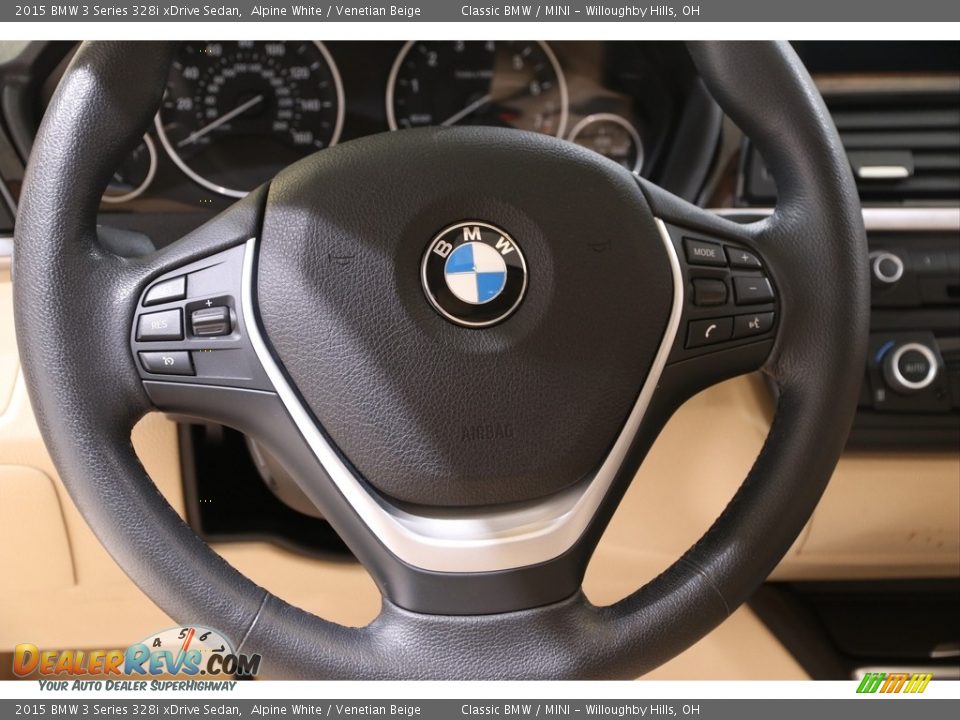 2015 BMW 3 Series 328i xDrive Sedan Alpine White / Venetian Beige Photo #9