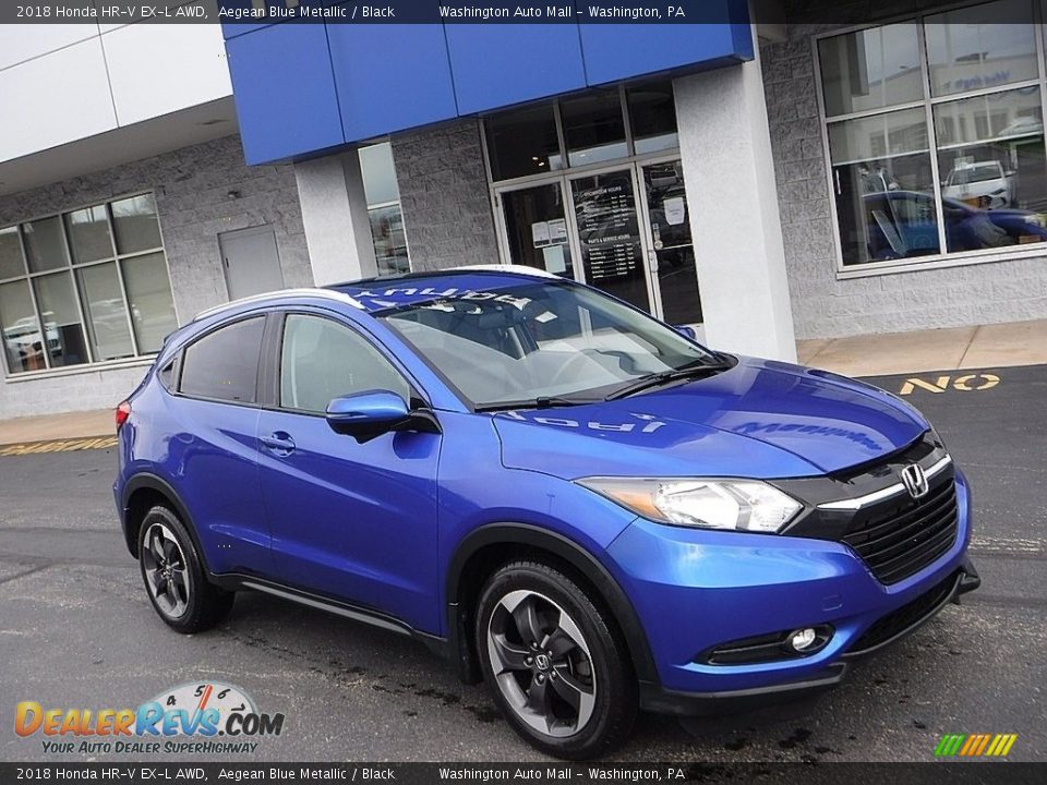 2018 Honda HR-V EX-L AWD Aegean Blue Metallic / Black Photo #1