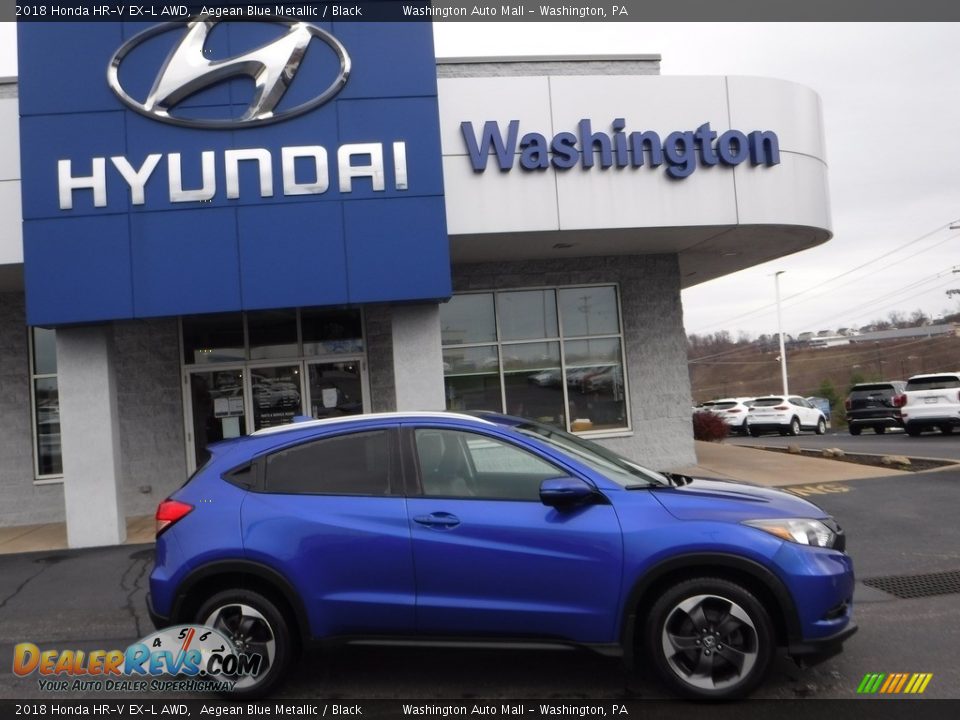 2018 Honda HR-V EX-L AWD Aegean Blue Metallic / Black Photo #2