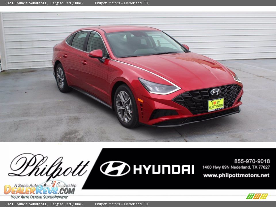 2021 Hyundai Sonata SEL Calypso Red / Black Photo #1