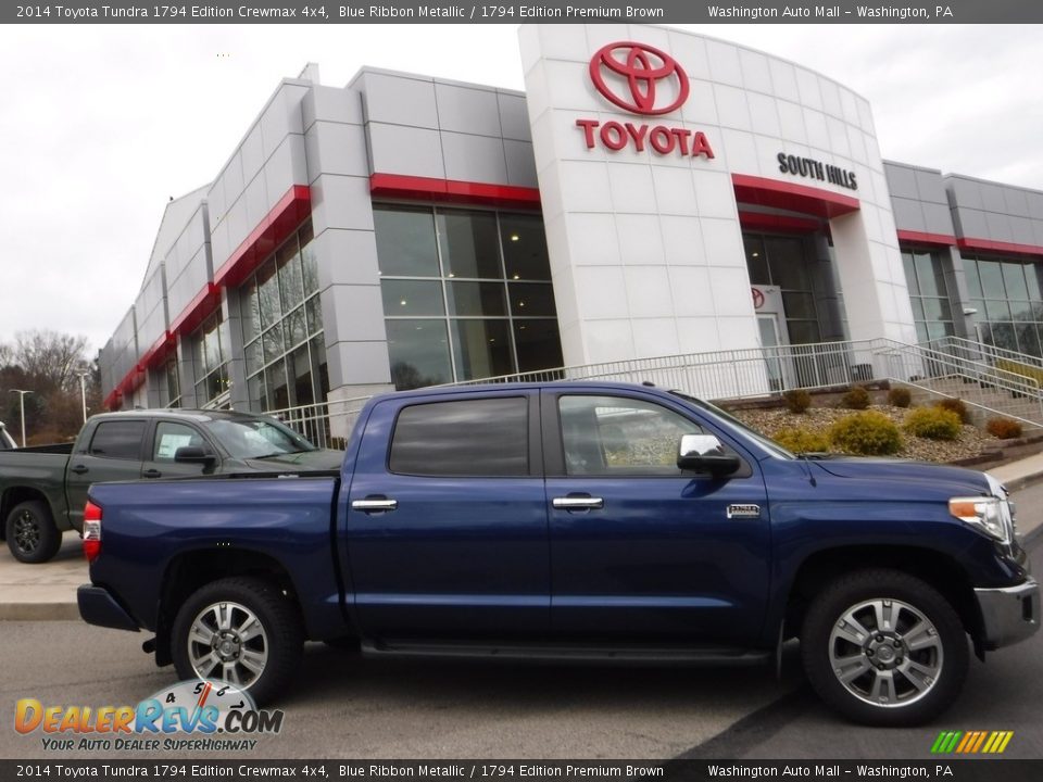 2014 Toyota Tundra 1794 Edition Crewmax 4x4 Blue Ribbon Metallic / 1794 Edition Premium Brown Photo #2