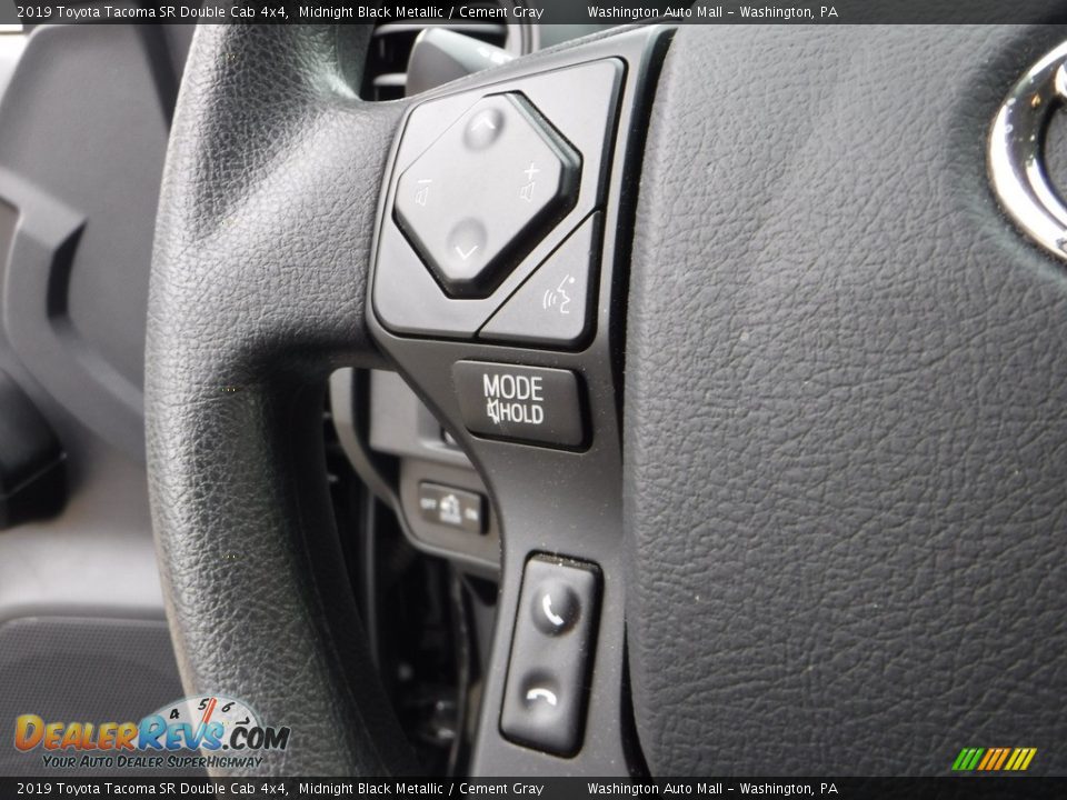 2019 Toyota Tacoma SR Double Cab 4x4 Midnight Black Metallic / Cement Gray Photo #6