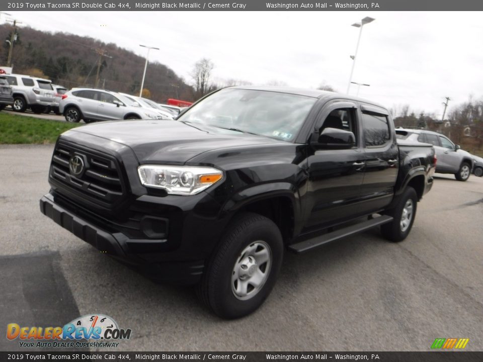 2019 Toyota Tacoma SR Double Cab 4x4 Midnight Black Metallic / Cement Gray Photo #12