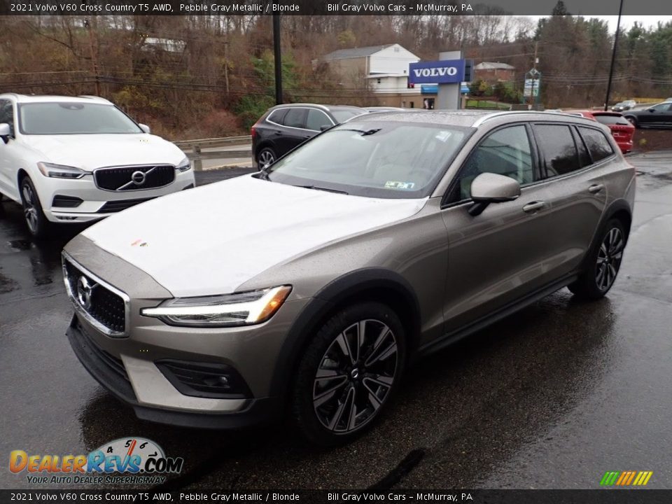 2021 Volvo V60 Cross Country T5 AWD Pebble Gray Metallic / Blonde Photo #5