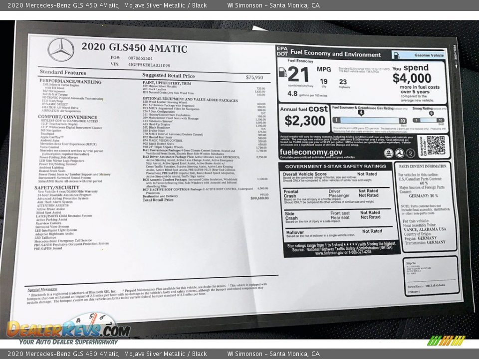 2020 Mercedes-Benz GLS 450 4Matic Mojave Silver Metallic / Black Photo #10