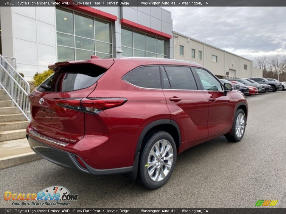 2021 Toyota Highlander Limited AWD Ruby Flare Pearl / Harvest Beige Photo #14