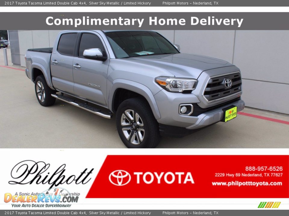 2017 Toyota Tacoma Limited Double Cab 4x4 Silver Sky Metallic / Limited Hickory Photo #1