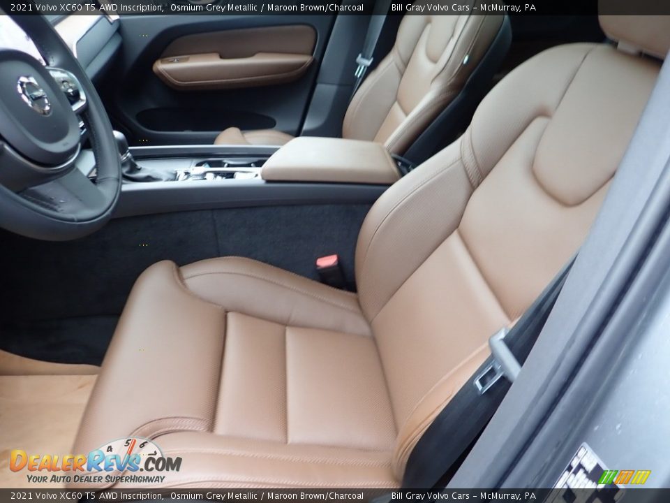 2021 Volvo XC60 T5 AWD Inscription Osmium Grey Metallic / Maroon Brown/Charcoal Photo #7