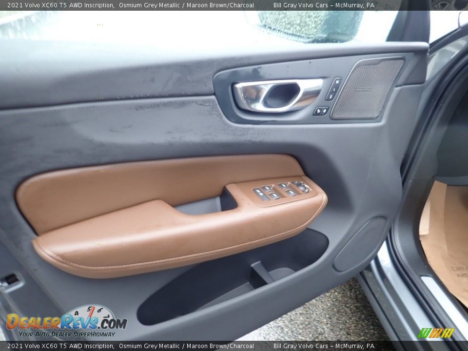 2021 Volvo XC60 T5 AWD Inscription Osmium Grey Metallic / Maroon Brown/Charcoal Photo #10