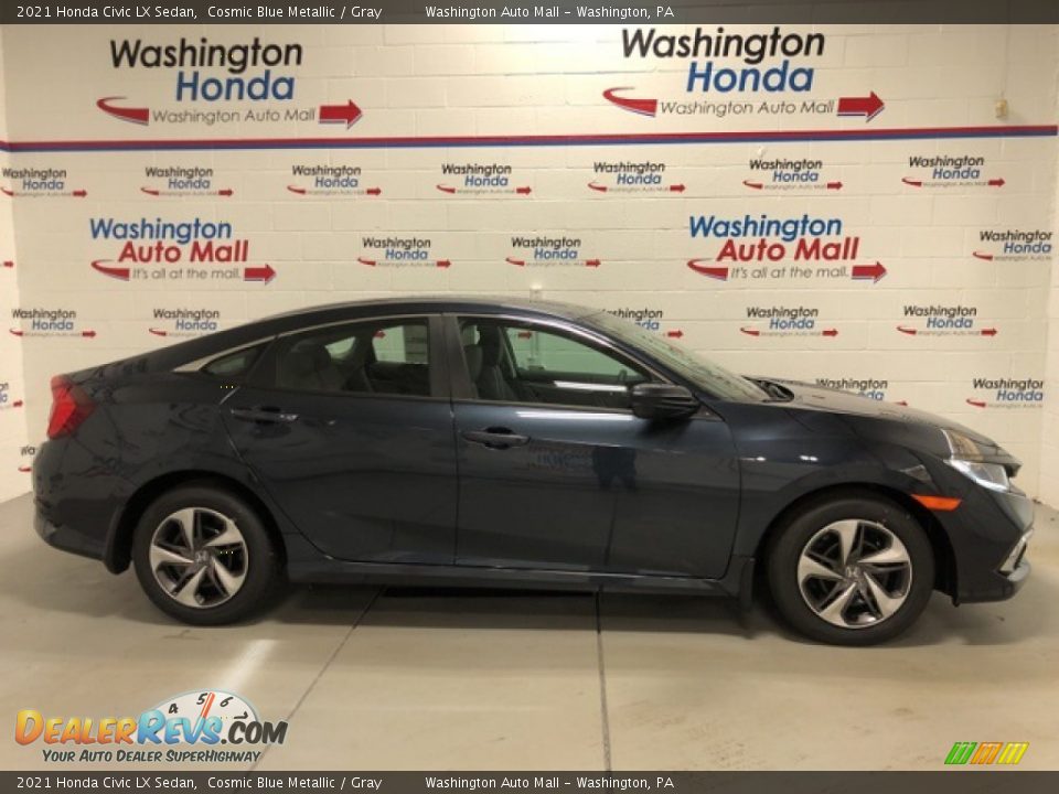 2021 Honda Civic LX Sedan Cosmic Blue Metallic / Gray Photo #1