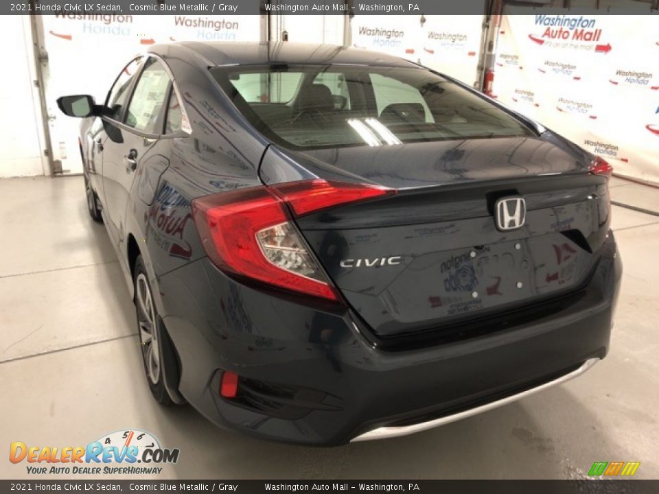 2021 Honda Civic LX Sedan Cosmic Blue Metallic / Gray Photo #4