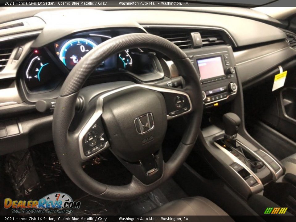 2021 Honda Civic LX Sedan Cosmic Blue Metallic / Gray Photo #8