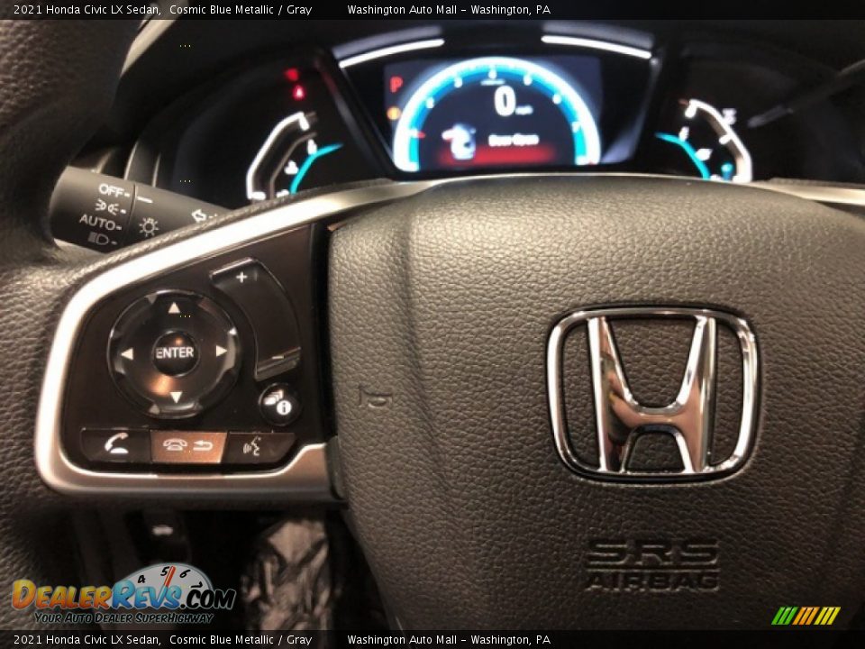 2021 Honda Civic LX Sedan Cosmic Blue Metallic / Gray Photo #11