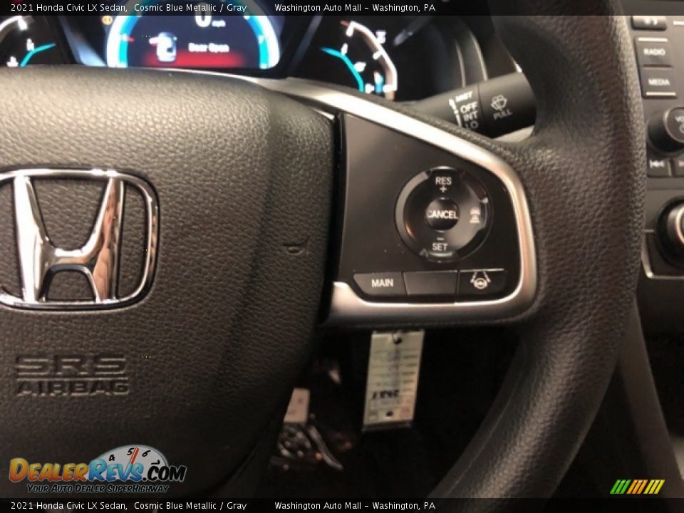 2021 Honda Civic LX Sedan Cosmic Blue Metallic / Gray Photo #12