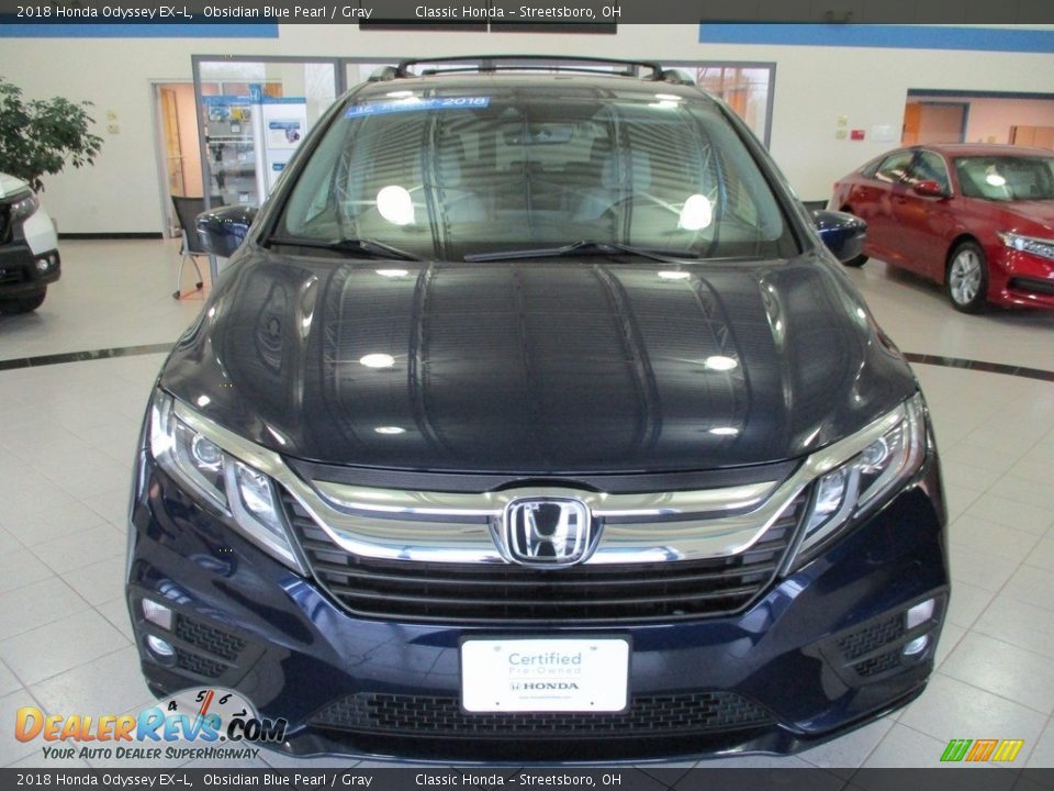 2018 Honda Odyssey EX-L Obsidian Blue Pearl / Gray Photo #2