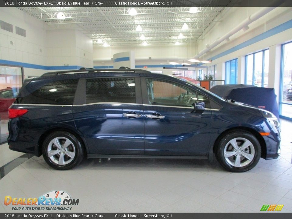 2018 Honda Odyssey EX-L Obsidian Blue Pearl / Gray Photo #4