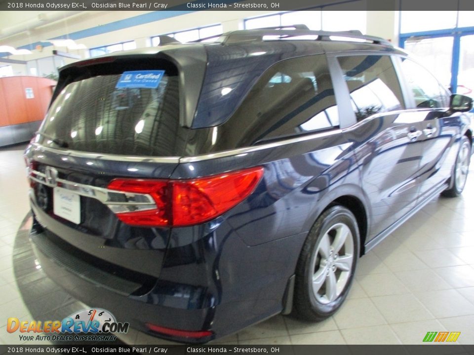 2018 Honda Odyssey EX-L Obsidian Blue Pearl / Gray Photo #7